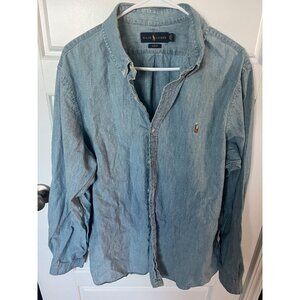 Men's Denim Ralph Lauren Long Sleeve Button Up XL